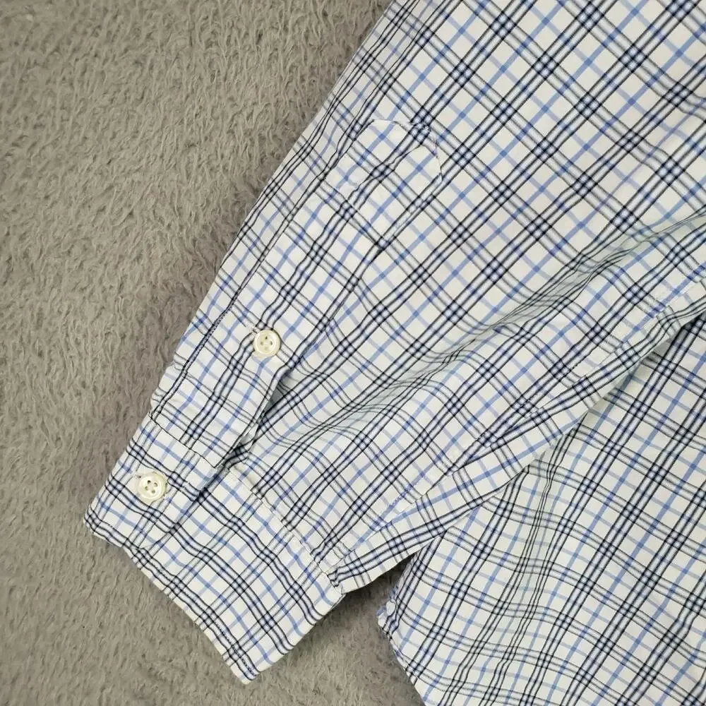 Polo Ralph Lauren Oxford Shirt Mens Size Large L Blue Plaid Button Down